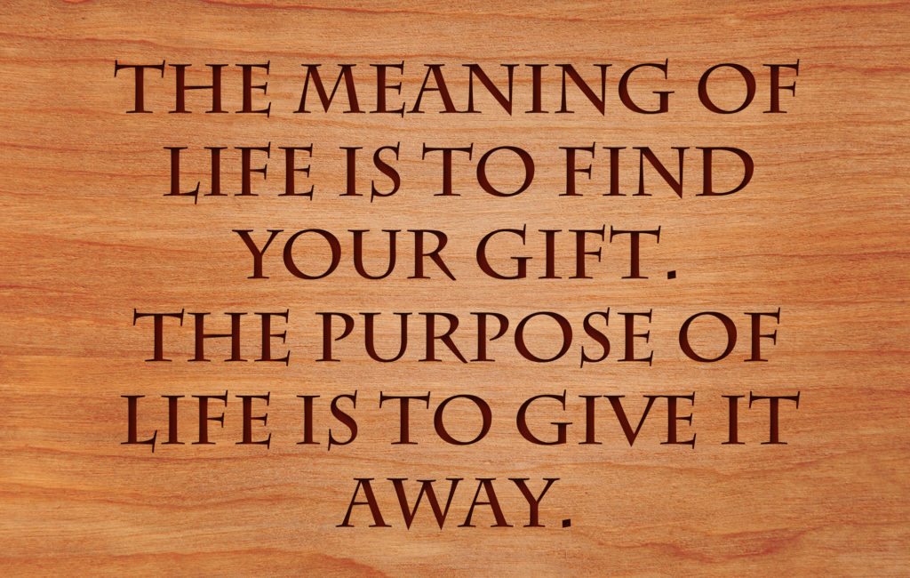 The meaning of life is to find your gift. The purpose of life is to give it away.